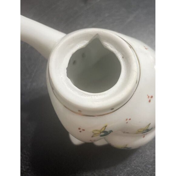 Vintage ✨Kitty Lucky Cat Porcelain White Floral Hand Painted Creamer/Tea Pot - Picture 4 of 6